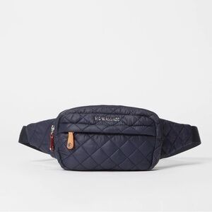 MZ Wallace Dawn Navy Quilted Nylon Metro Sling Belt Bag Fanny Pack